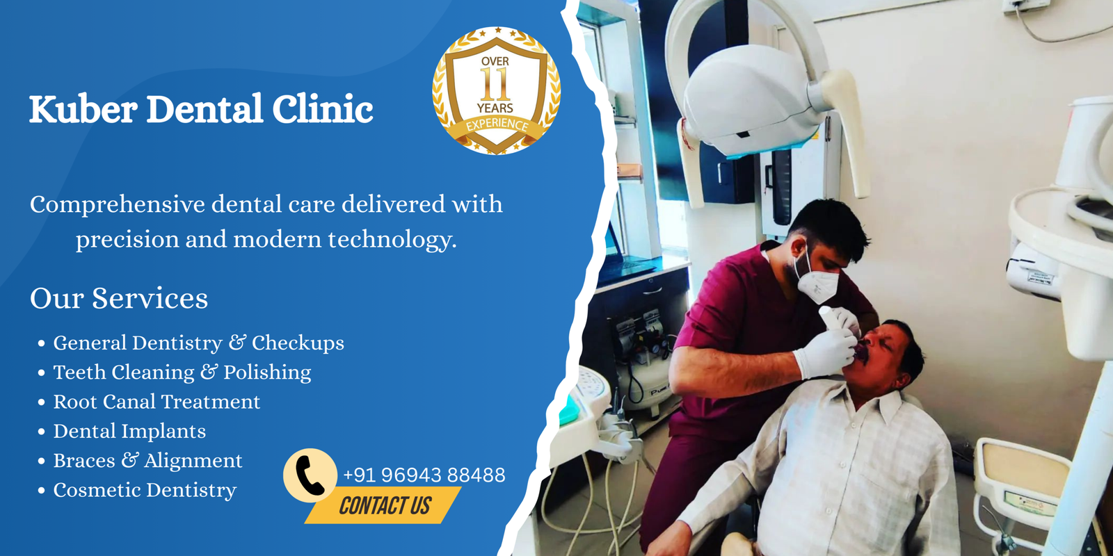 blue modern dental care banner landscape