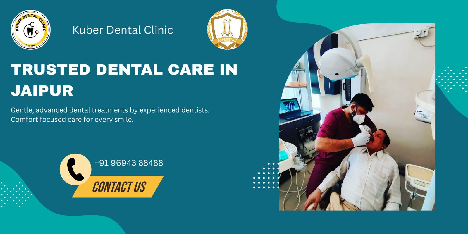 teal modern dental care banner landscape